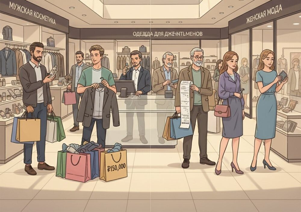 Мужчины в России тратят на косметику и одежду больше женщин