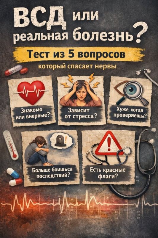 Как отличить реальные болезни от ВСД: простой тест на тревогу